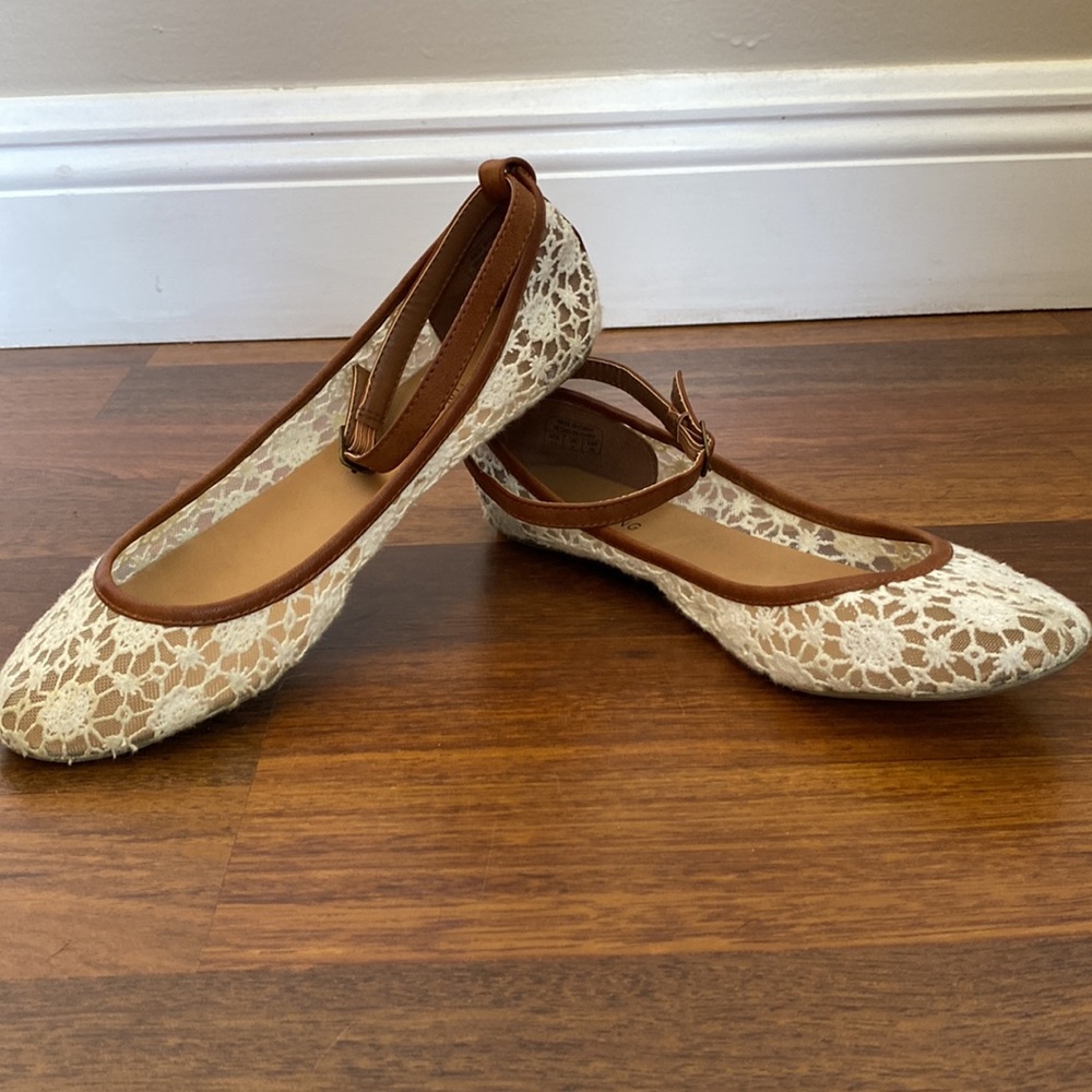 White Lace Ballet Slippers